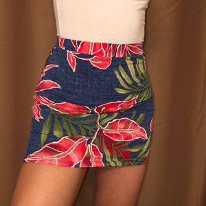 Forever 21 Tropical Print Mini Skirt